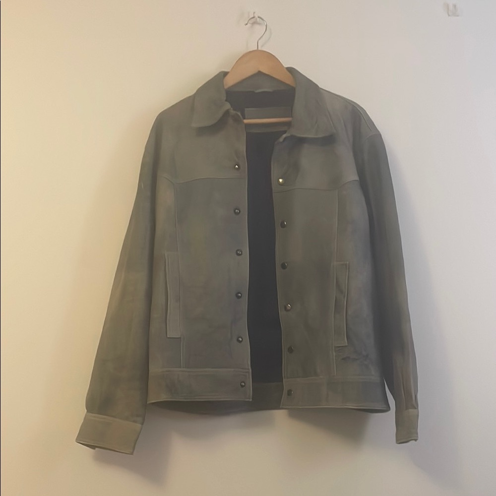 Unisex leather distressed jacket